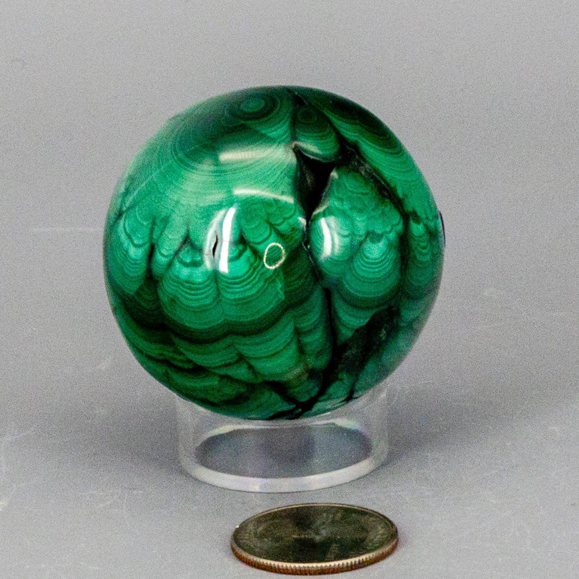 Malachite Sphere, Protective Healing Crystal - Ethereal Essentials