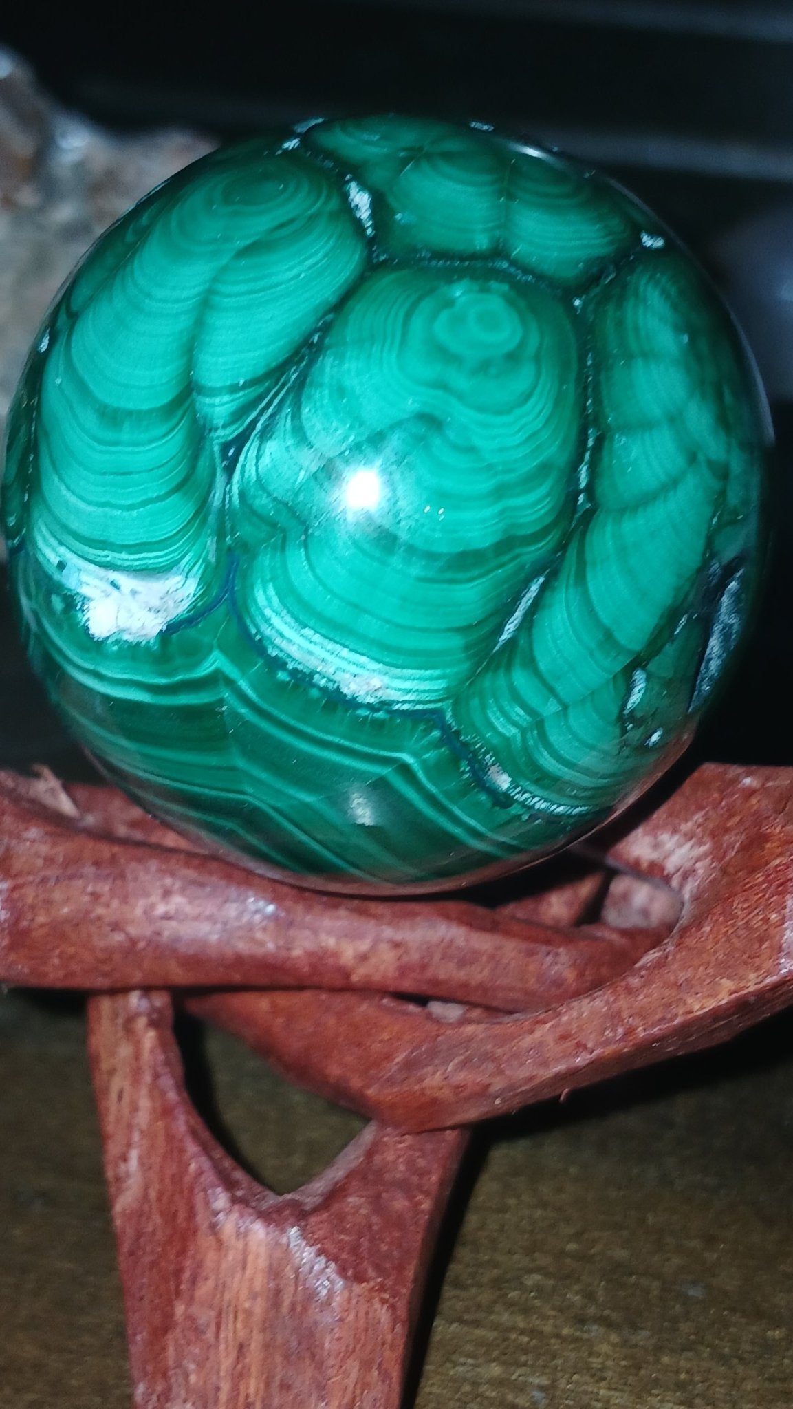 ✨ Malachite Sphere – Stone of Protection, Power & Heart Chakra Healing ✨ - Ethereal Essentials