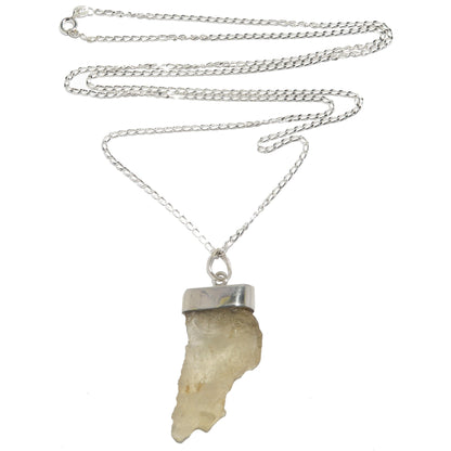 Libyan Desert Glass Necklace Sun-Star-Sand Sterling Silver