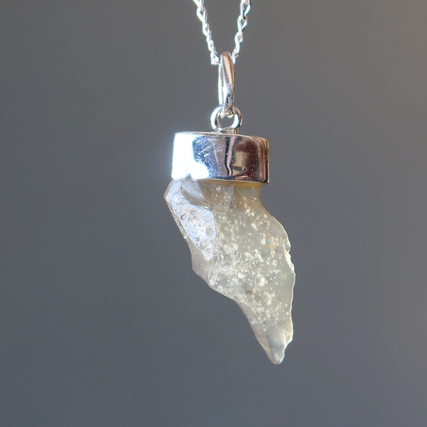 Libyan Desert Glass Necklace Sun-Star-Sand Sterling Silver