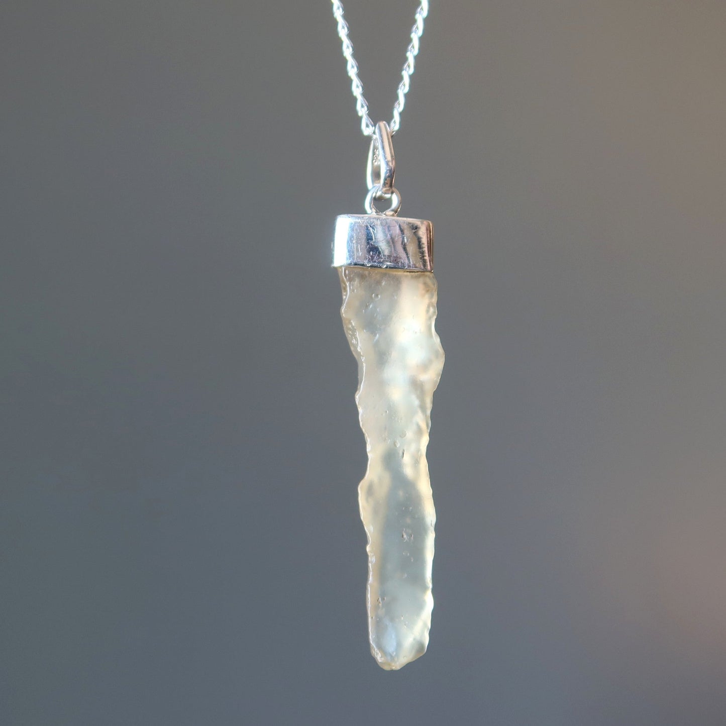 Libyan Desert Glass Necklace Sun-Star-Sand Sterling Silver