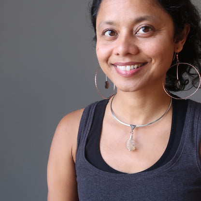 Libyan Desert Glass Necklace Sun Cage Silver Choker