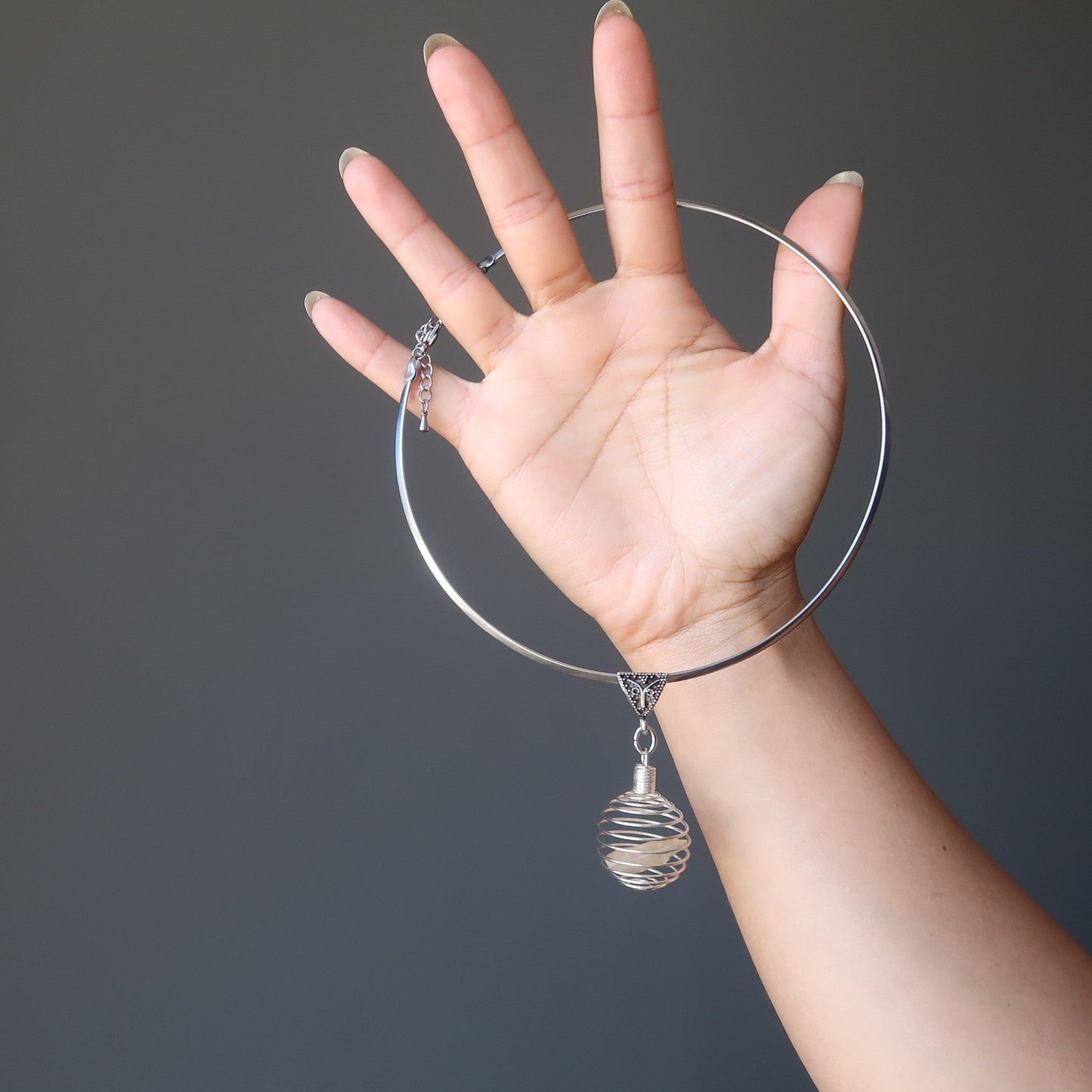 Libyan Desert Glass Necklace Sun Cage Silver Choker