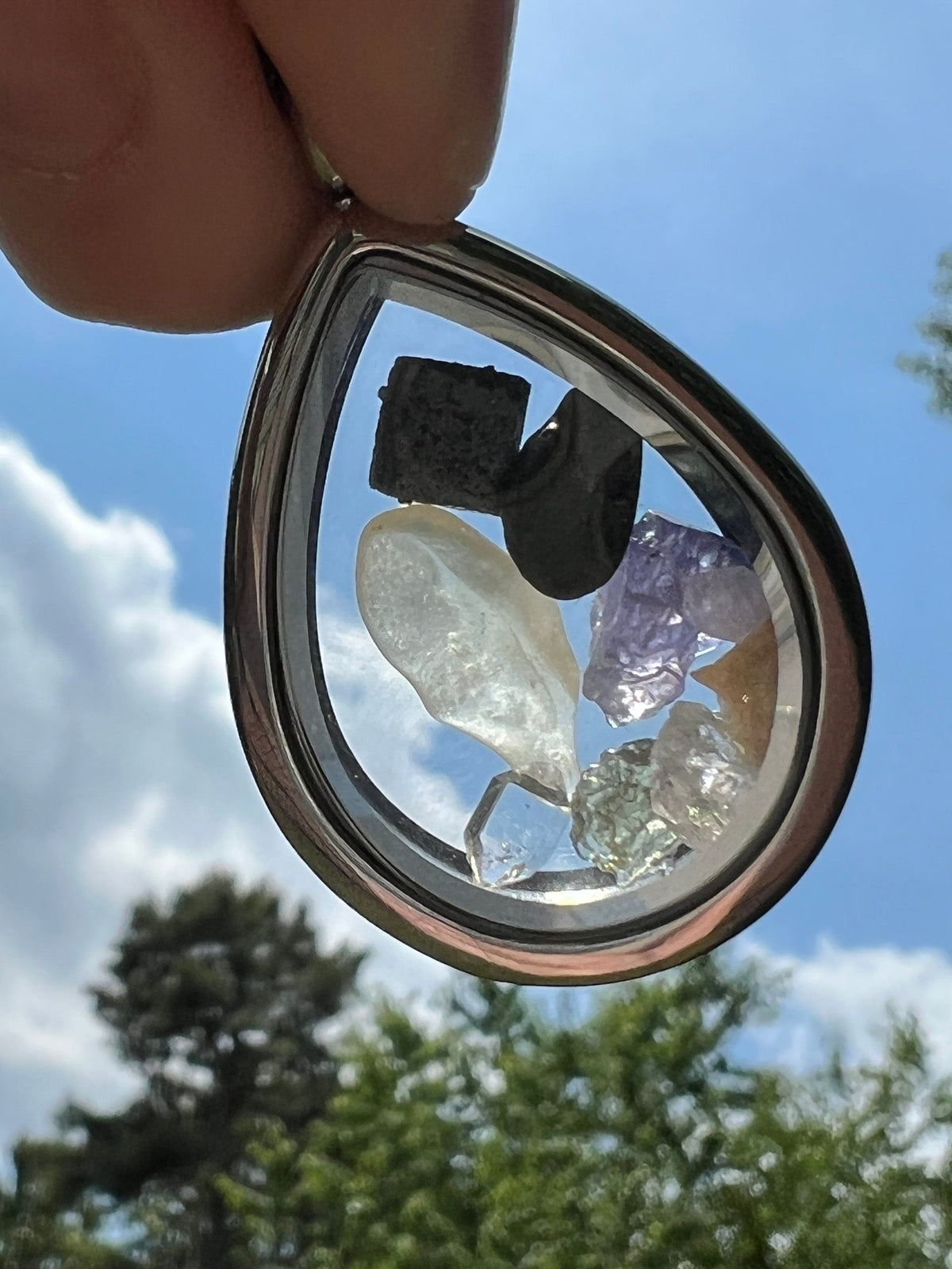 Moldavite Libyan Desert Glass Brookite Herderite Phenacite Natrolite Tibetan Tektite Tanzanite Herkimer Synergy 12 Pendant Jewelry Necklace - Ethereal Essentials