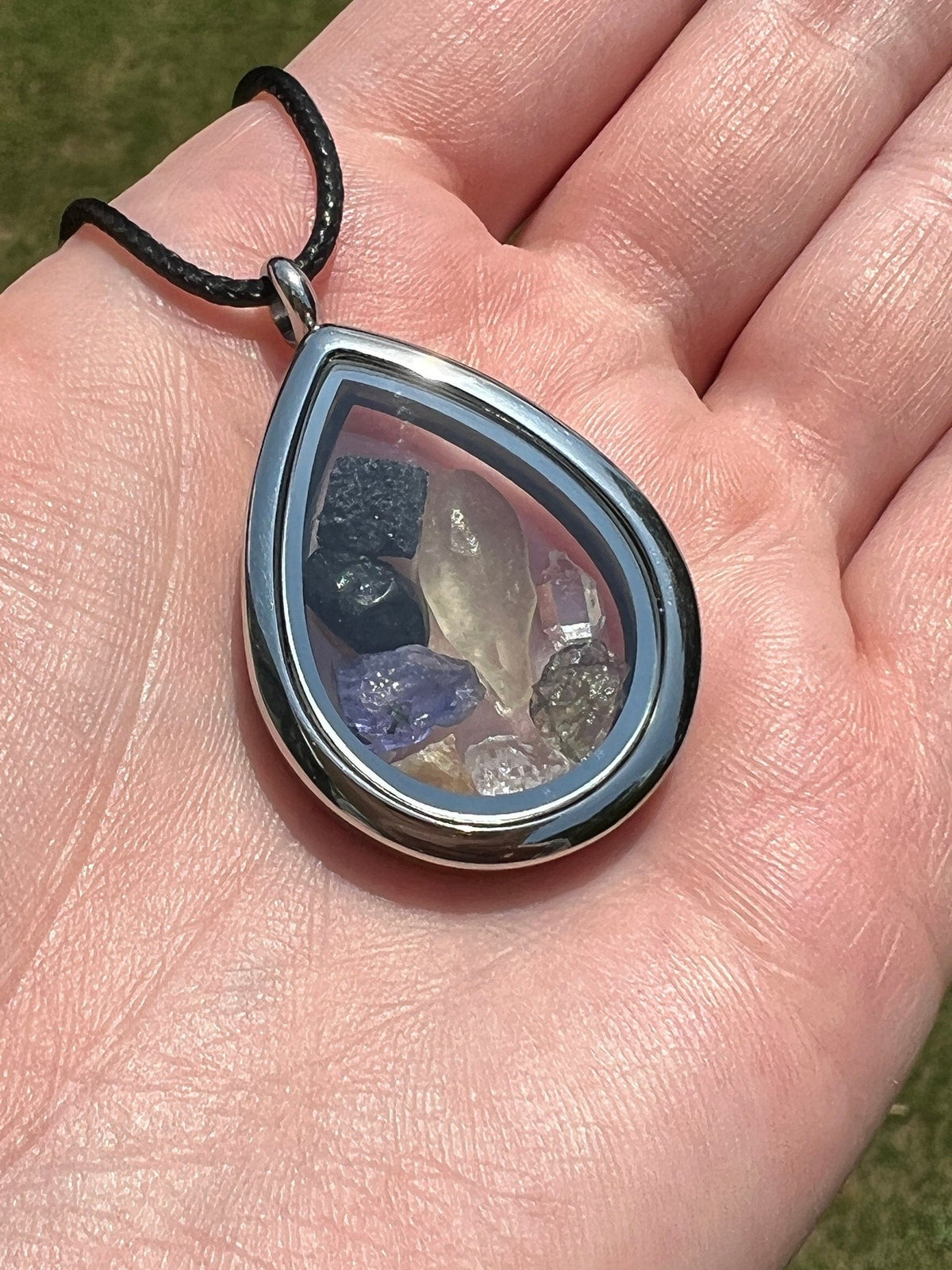 Moldavite Libyan Desert Glass Brookite Herderite Phenacite Natrolite Tibetan Tektite Tanzanite Herkimer Synergy 12 Pendant Jewelry Necklace - Ethereal Essentials