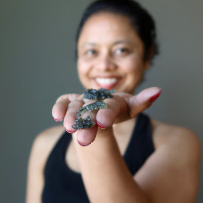 Moldavite Green Tektite Spiky Wise Porcupine