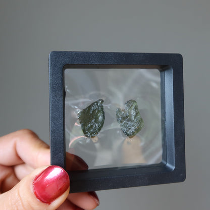 Moldavite Green Tektite Pair Two Friends Alien Energy