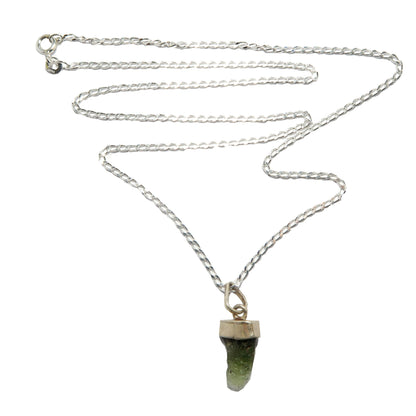 Moldavite Necklace High Vibration Gem Sterling Silver