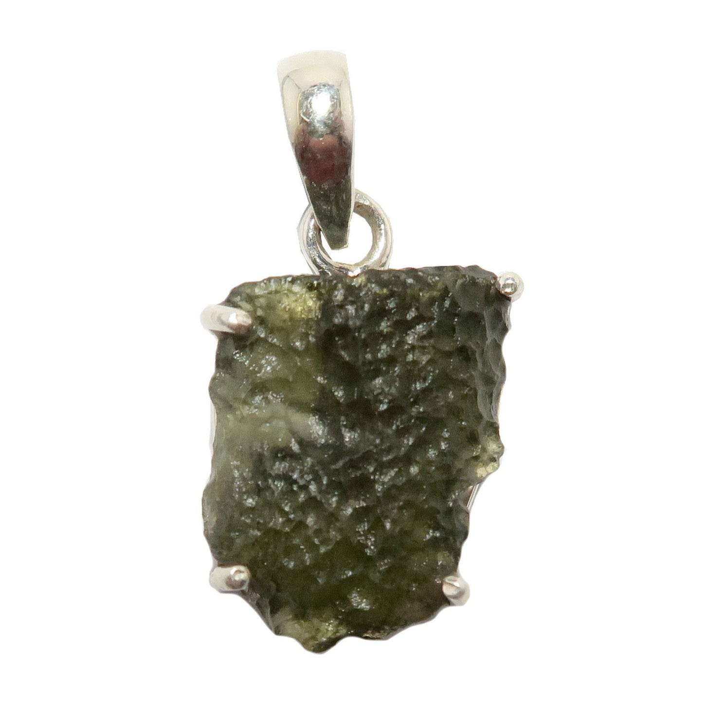 Moldavite Pendant Mini Monster Manifestation Sterling