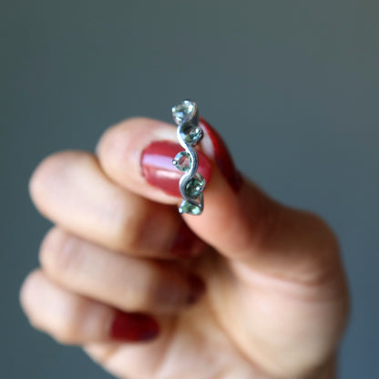 Moldavite Ring Constellation Lyra Sterling Silver