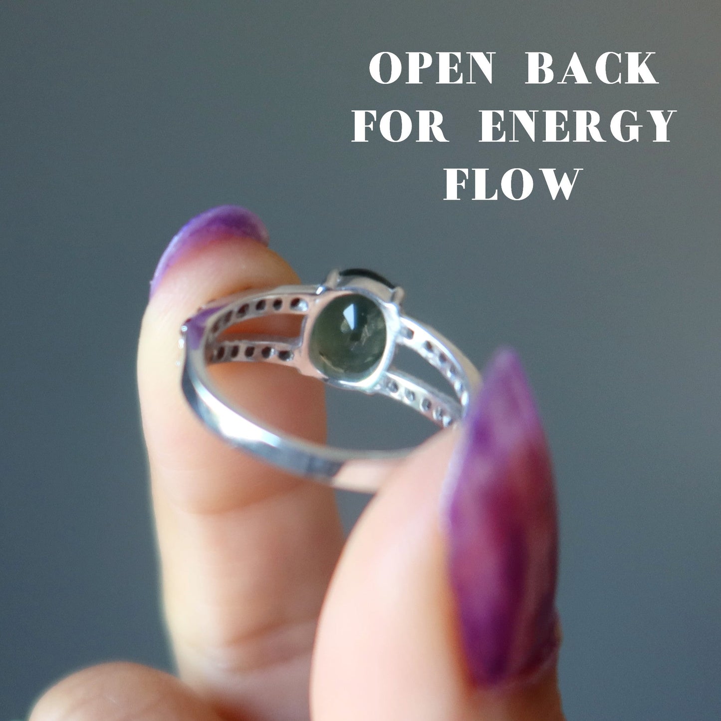 Moldavite Ring of Fire Red Garnet Gem Sterling Silver