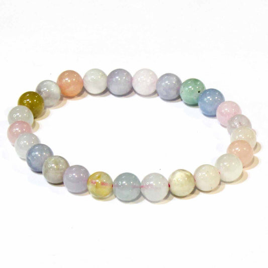 Morganite Round Bead Bracelet 8mm - Gentle Healing