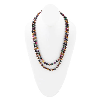 Multicolor Tiger's Eye Knoted Necklace