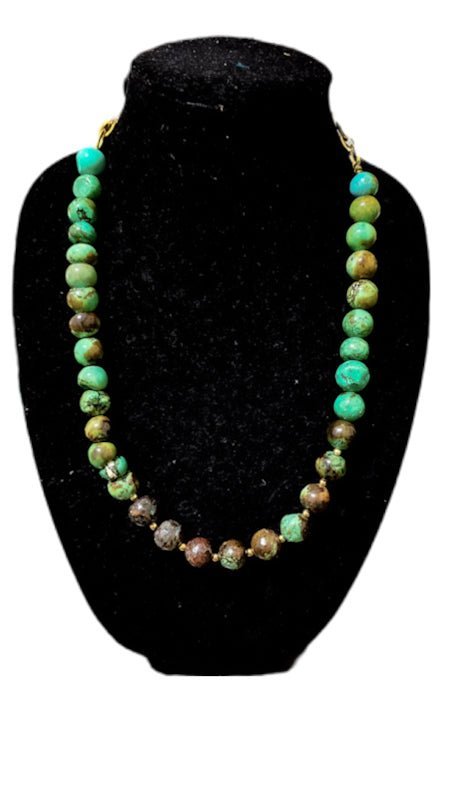 Natural Green and Brown Turquoise Necklace - Ethereal Essentials