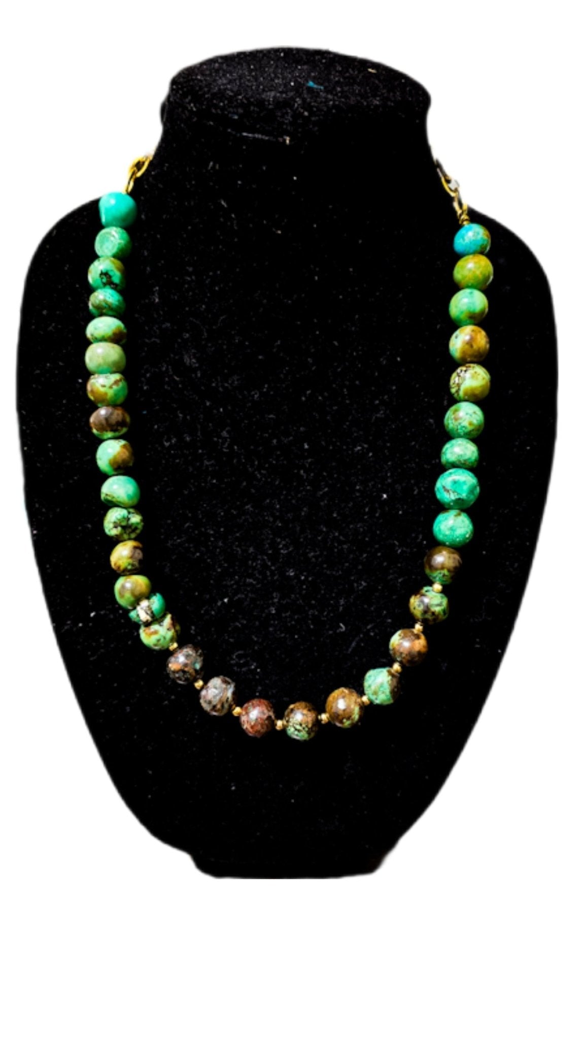 Natural Green and Brown Turquoise Necklace - Ethereal Essentials