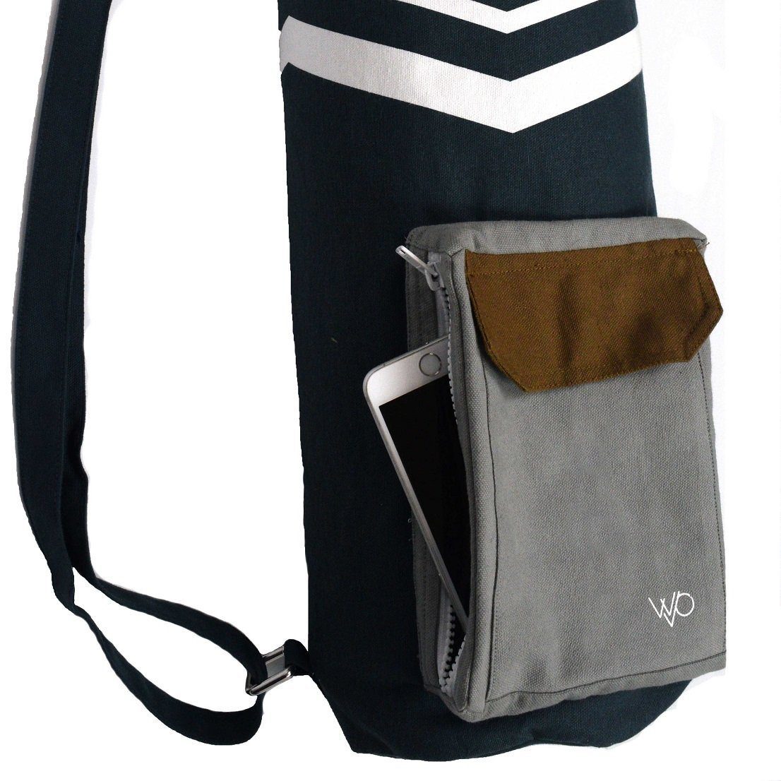 Organic Yoga Mat Bag - Blue & Grey - Ethereal Essentials