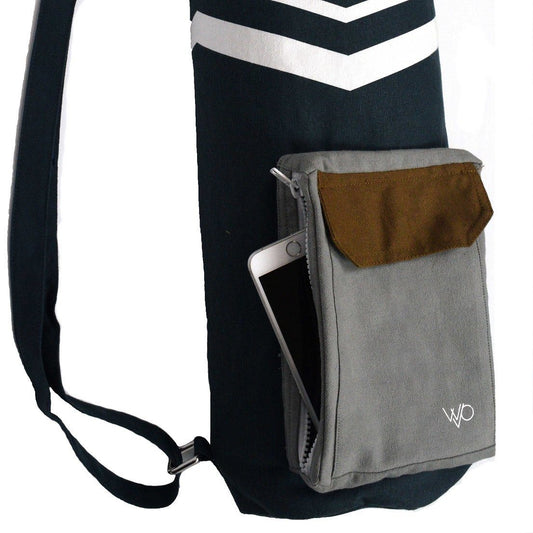Organic Yoga Mat Bag - Blue & Grey - Ethereal Essentials