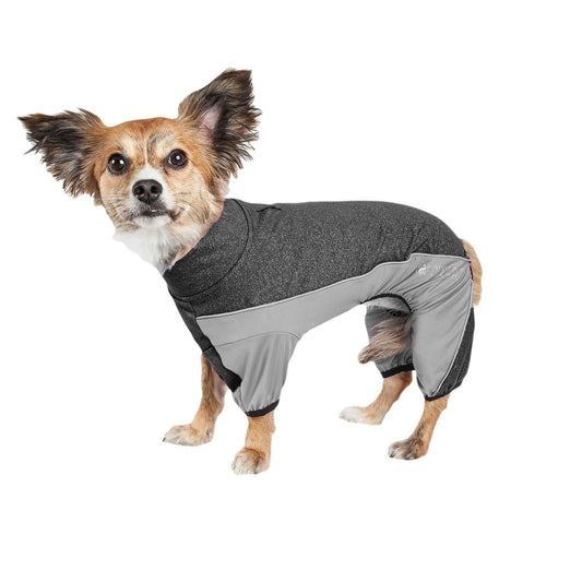 Pet Life® Active 'Chase Pacer' Medium-weight 4-Way-Stretch Yoga Fitness Dog Tracksuit
