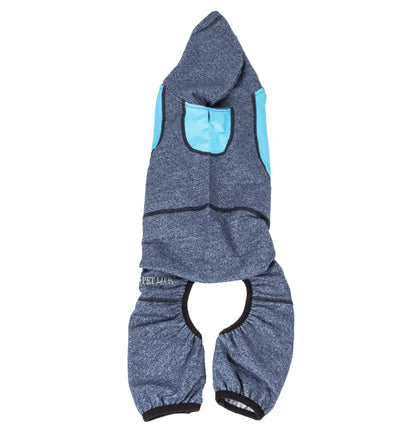 Pet Life ®  Active 'Fur-Breeze' Medium-weight 4-Way-Stretch Full Body Hooded Dog Yoga sweater