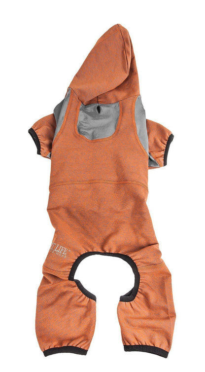 Pet Life ®  Active 'Fur-Breeze' Medium-weight 4-Way-Stretch Full Body Hooded Dog Yoga sweater