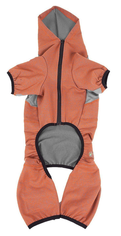 Pet Life ®  Active 'Fur-Breeze' Medium-weight 4-Way-Stretch Full Body Hooded Dog Yoga sweater