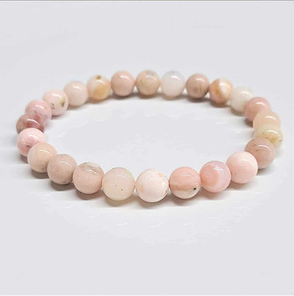 Pink Opal Round Bead Bracelet - Loving Kindness