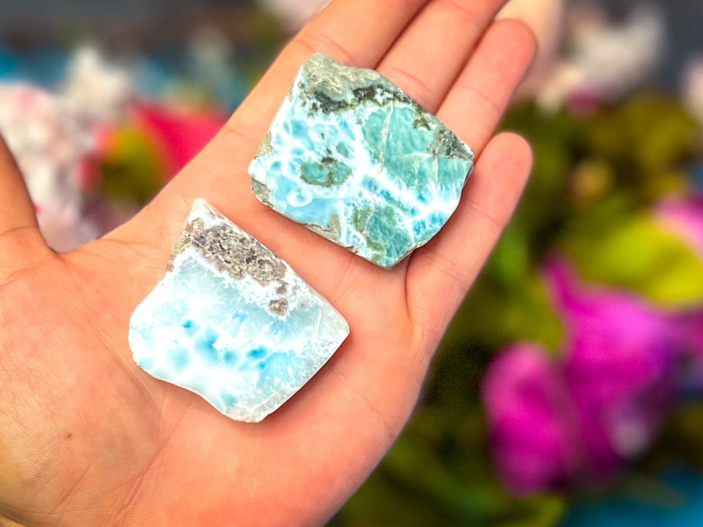 Polished Larimar Slices, Good Quality - Ethereal Essentials