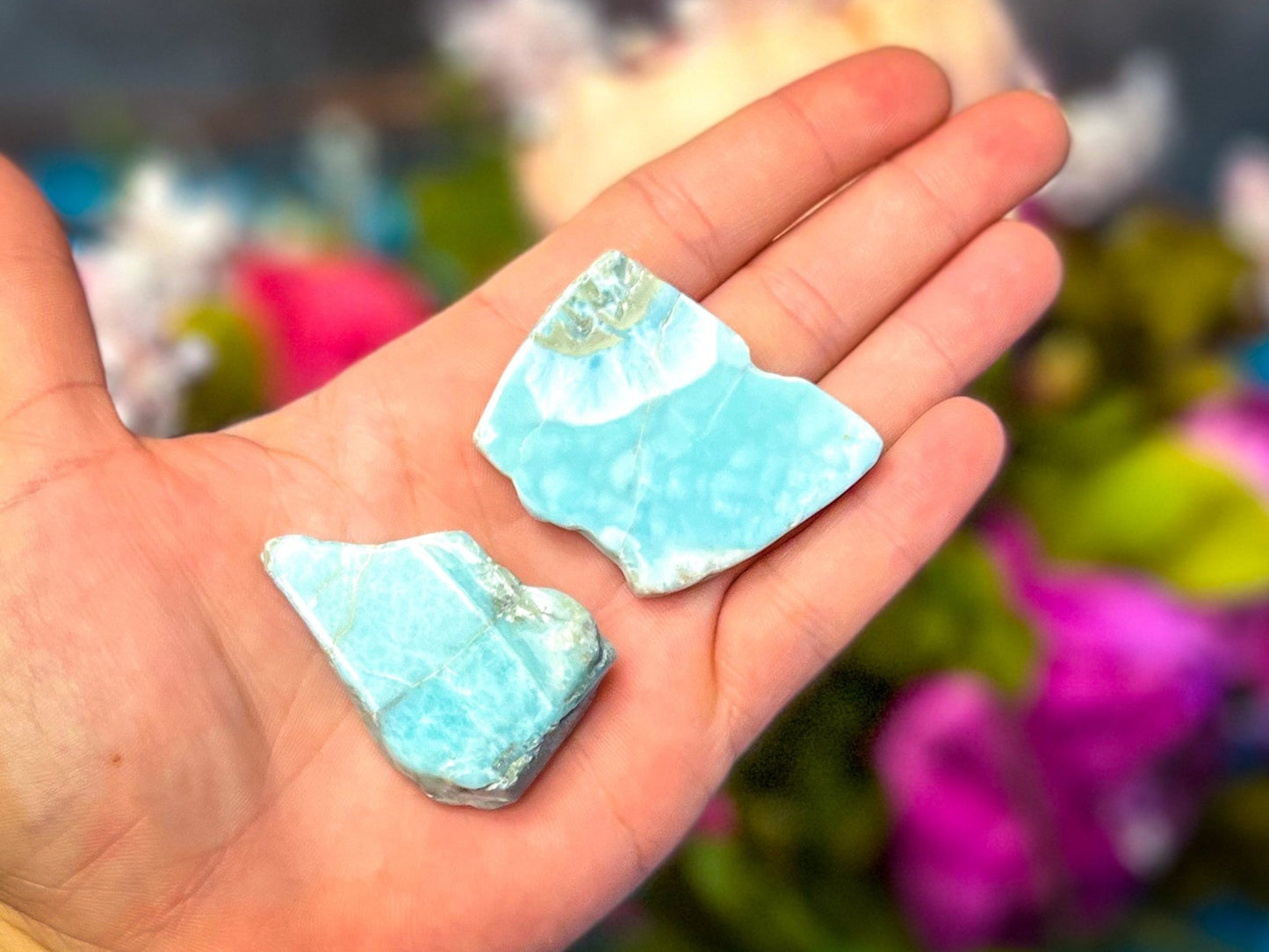 Polished Larimar Slices, Good Quality - Ethereal Essentials