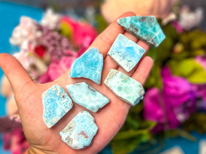 Polished Larimar Slices, Good Quality - Ethereal Essentials