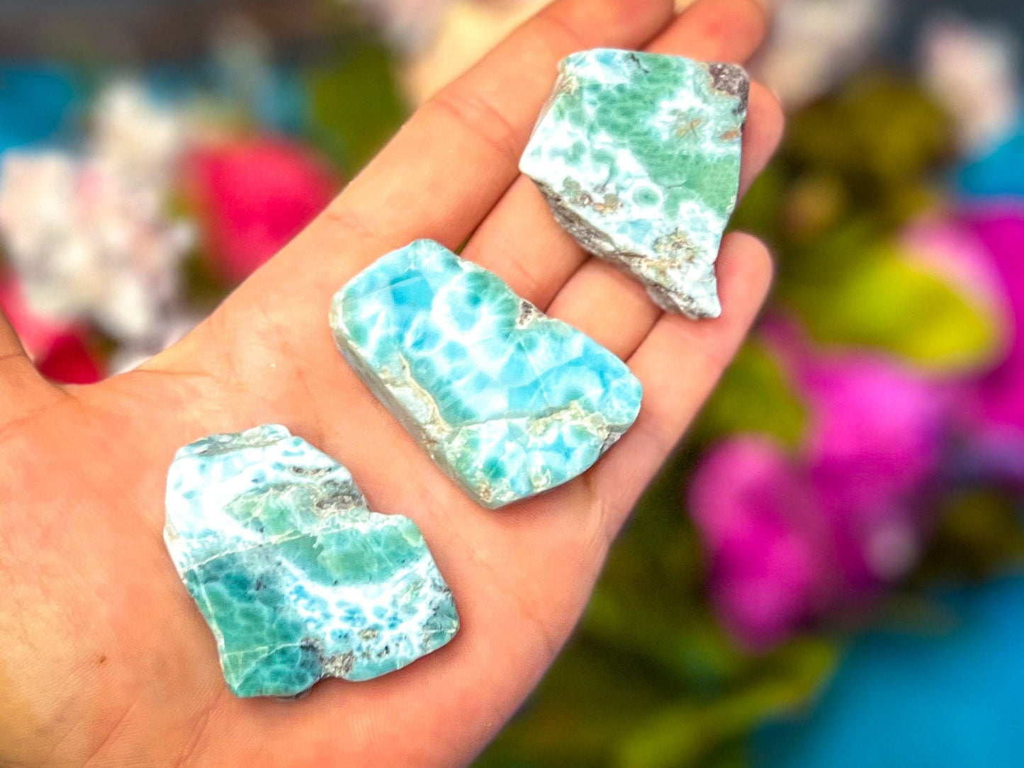 Polished Larimar Slices, Good Quality - Ethereal Essentials