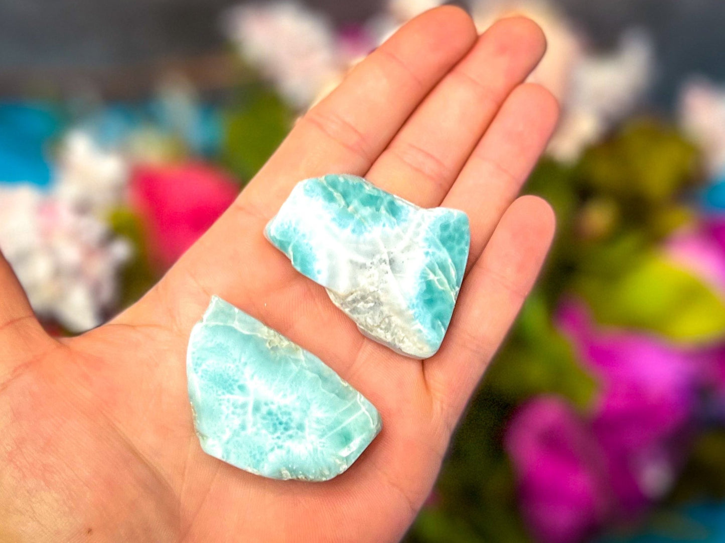 Polished Larimar Slices, Good Quality - Ethereal Essentials