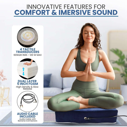Premium Vibroacoustic Zafu Meditation Cushion Bundle - Yoga - Ethereal Essentials