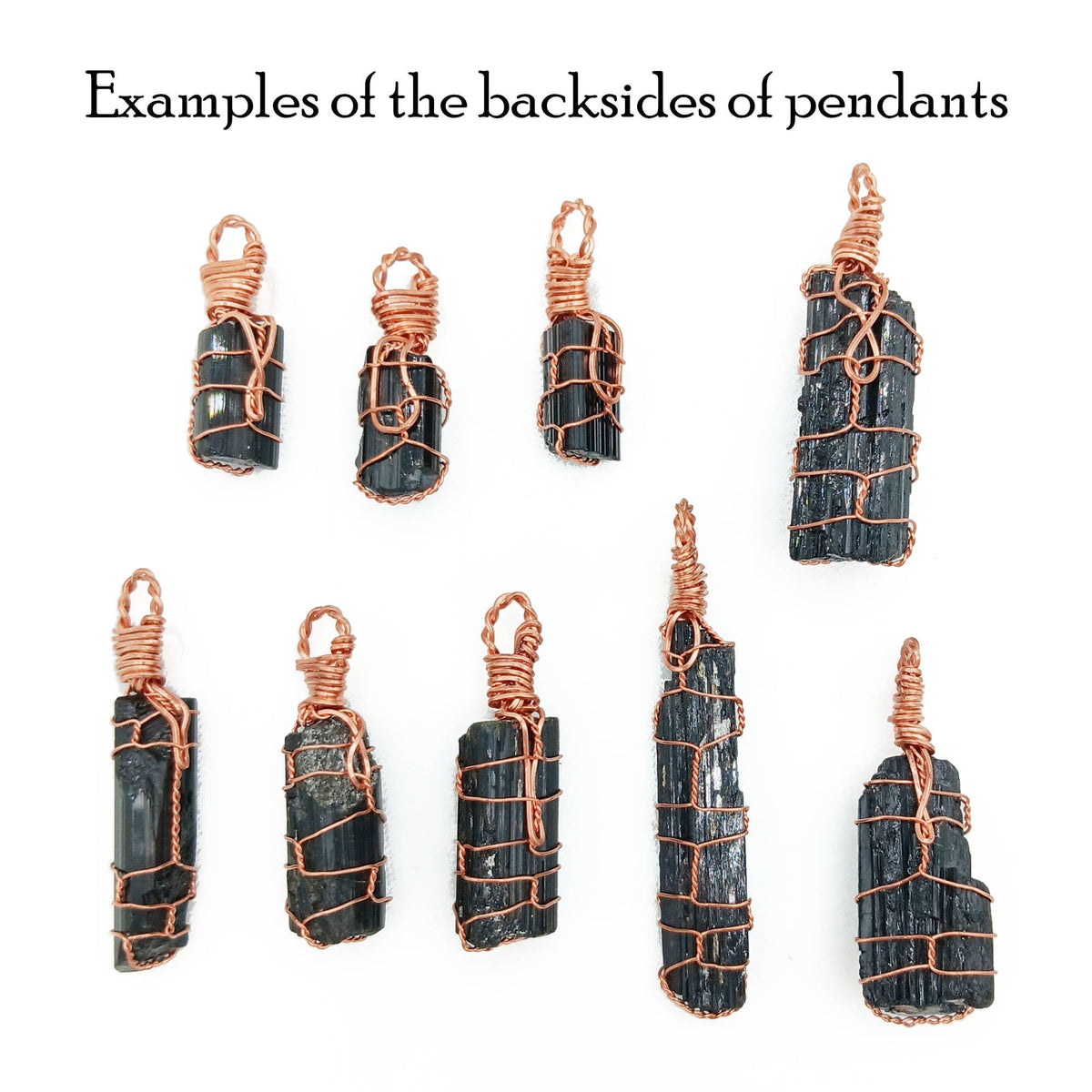 Raw Black Tourmaline Crystal Pendant Necklace, Copper Wire-Wrapped, Handmade - Ethereal Essentials
