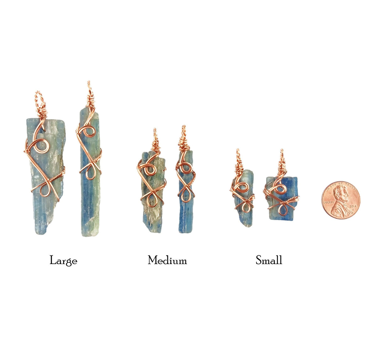 Raw Blue Kyanite Crystal Pendant Necklace, Copper Wire-Wrapped, Handmade - Ethereal Essentials