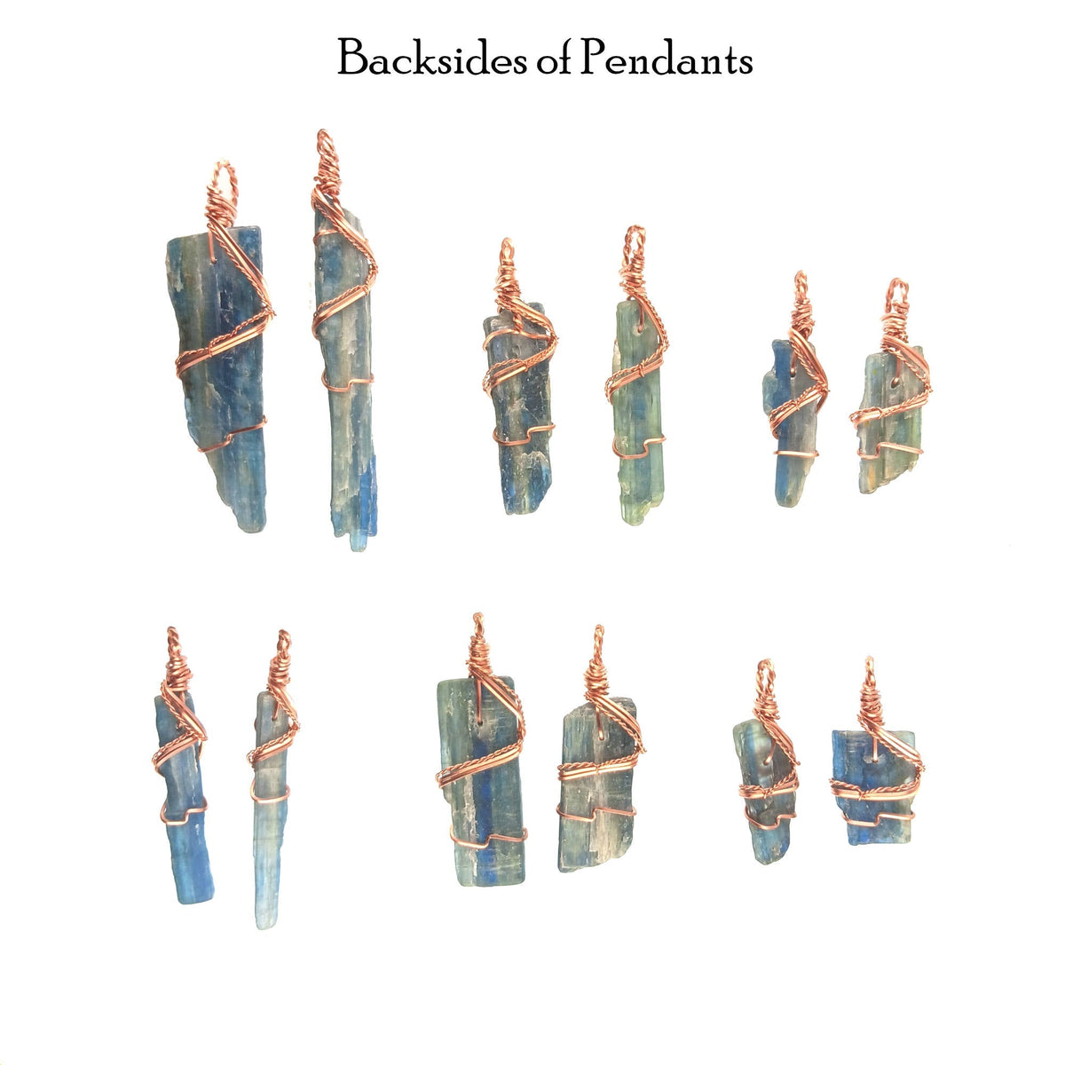 Raw Blue Kyanite Crystal Pendant Necklace, Copper Wire-Wrapped, Handmade - Ethereal Essentials