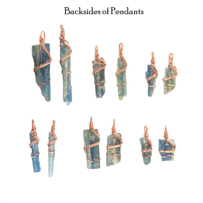 Raw Blue Kyanite Crystal Pendant Necklace, Copper Wire-Wrapped, Handmade - Ethereal Essentials
