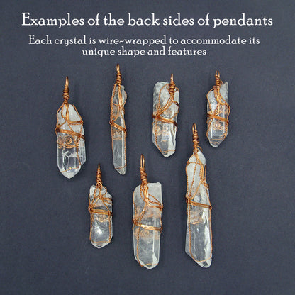 Raw Quartz Crystal Point Pendant – Copper Wire Wrapped Necklace, Handmade - Ethereal Essentials