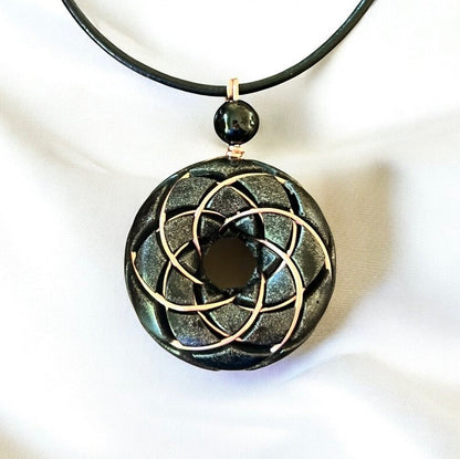 Torus Pendant-Shungite orgonite Rodin coil necklace