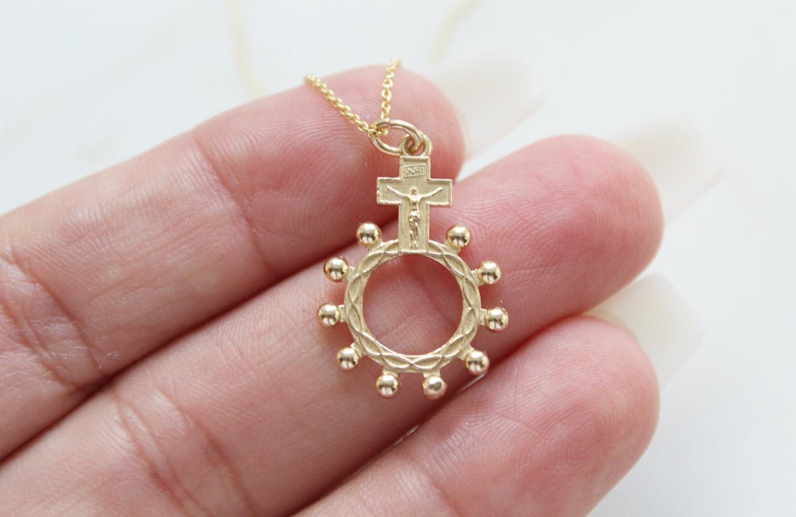 Rosary Bead Necklace 14k Gold - Ethereal Essentials