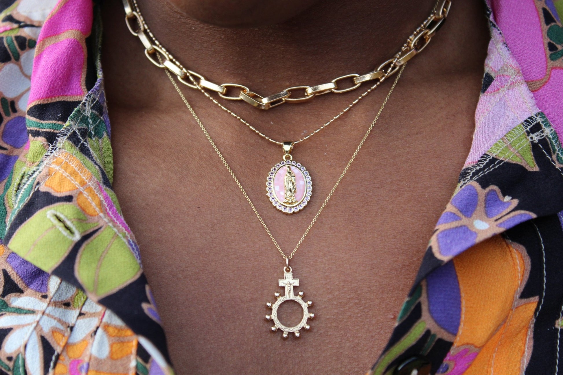 Rosary Bead Necklace 14k Gold - Ethereal Essentials