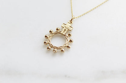 Rosary Bead Necklace 14k Gold - Ethereal Essentials