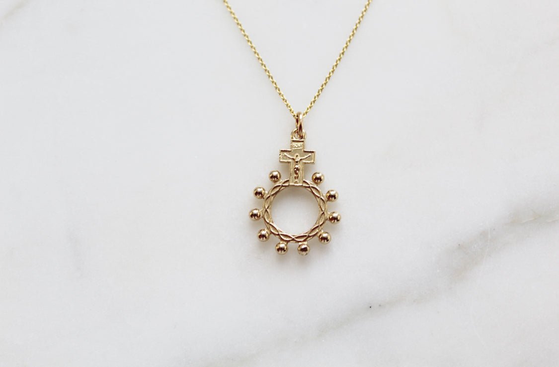 Rosary Bead Necklace 14k Gold - Ethereal Essentials