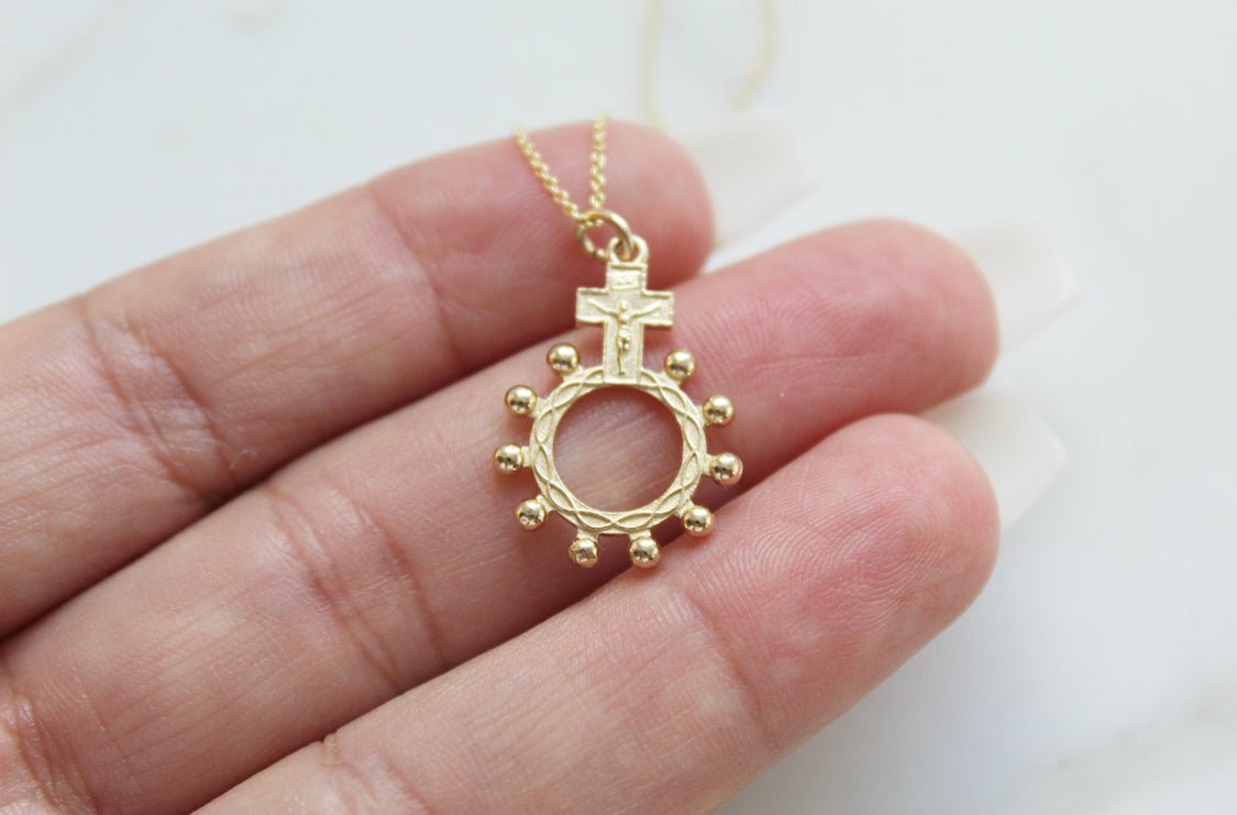 Rosary Bead Necklace 14k Gold - Ethereal Essentials