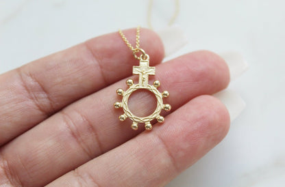 Rosary Bead Necklace 14k Gold - Ethereal Essentials