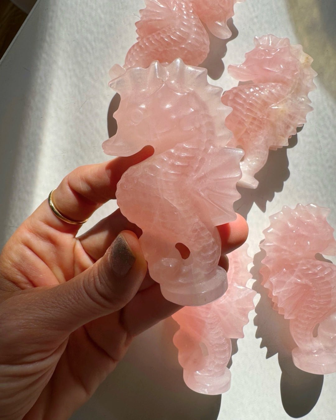 Rose Quartz Seahorse - Ethereal Essentials