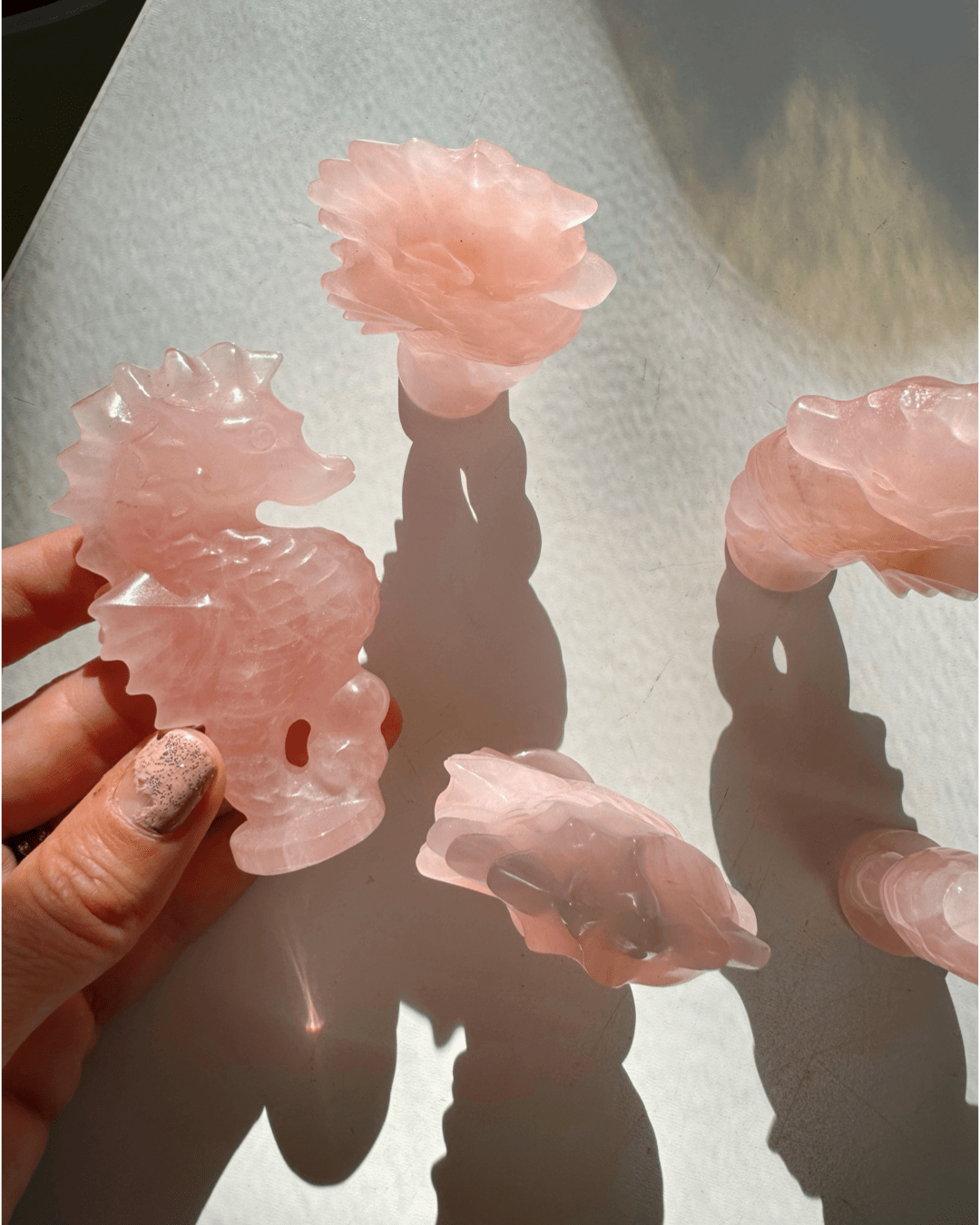 Rose Quartz Seahorse - Ethereal Essentials