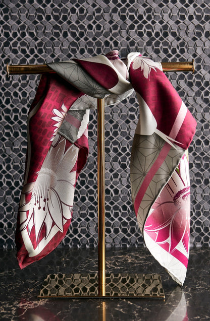 Saguaro Blossom Silk Scarf - Classic Size - Ethereal Essentials