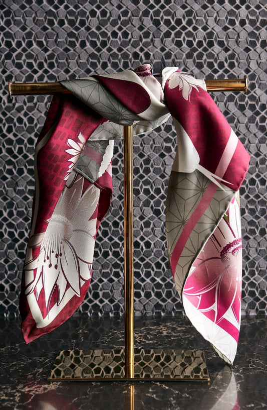 Saguaro Blossom Silk Scarf - Classic Size - Ethereal Essentials