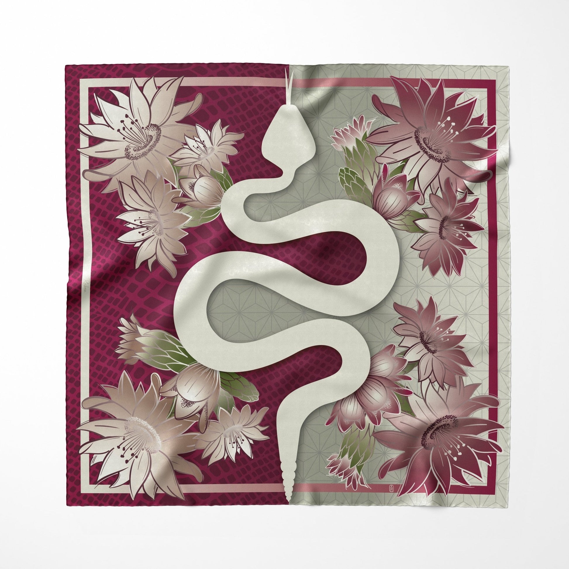 Saguaro Blossom Silk Scarf - Classic Size - Ethereal Essentials