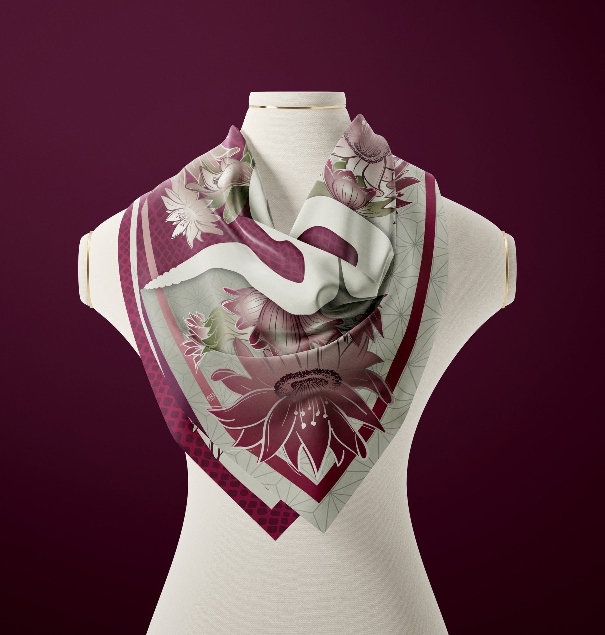 Saguaro Blossom Silk Scarf - Statement Size - Ethereal Essentials